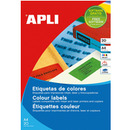 Etykiety kolorowe APLI, 210x297mm, prostok�tne, �&oacute;�te, 20 ark