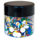 Pinezki klasyczne Q-CONNECT, w plastikowym s�oiku, 300szt., mix kolor&oacute;w