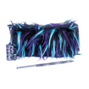 Pi&oacute;rnik-saszetka MEMORIS Fluffy, w�ochata, na suwak, czarna z kolorowym w�osem