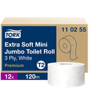 Tork - Papier toaletowy mini jumbo, ekstra miękki, biały - 120 m