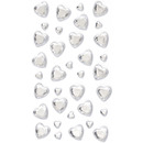 Kryształki samoprzylepne SERCA srebrne (35szt.) 251123 Galeria Papieru