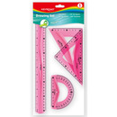 Zestaw geometryczny KEYROAD Flexible du�y, z linijk� 30cm, zawieszka, mix kolor&oacute;w