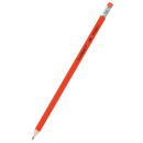 Ołówek drewniany z gumką Q-CONNECT HB, lakierowany, czerwony