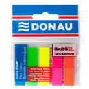 Zakładki indeksujące DONAU, PP, 12x45mm, 5x25 kart., mix kolorów